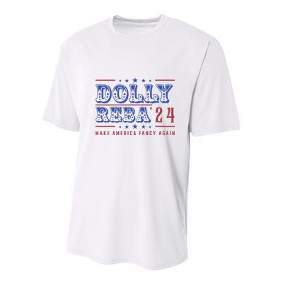 Retro Vintage Dolly And Reba 2024 Make America Fancy Again Youth Performance Sprint T-Shirt