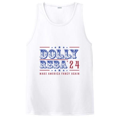 Retro Vintage Dolly And Reba 2024 Make America Fancy Again PosiCharge Competitor Tank