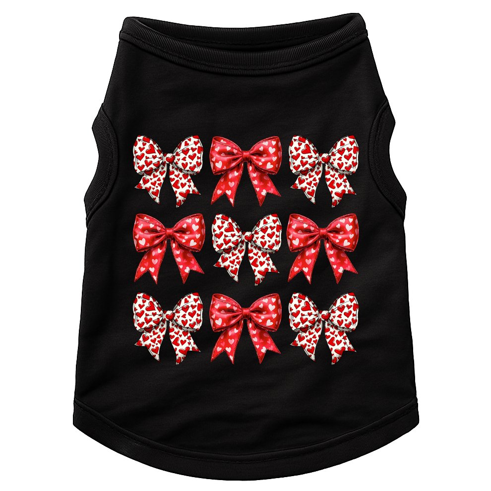Retro Valentines Day Heart Coquette Bow Doggie Tank
