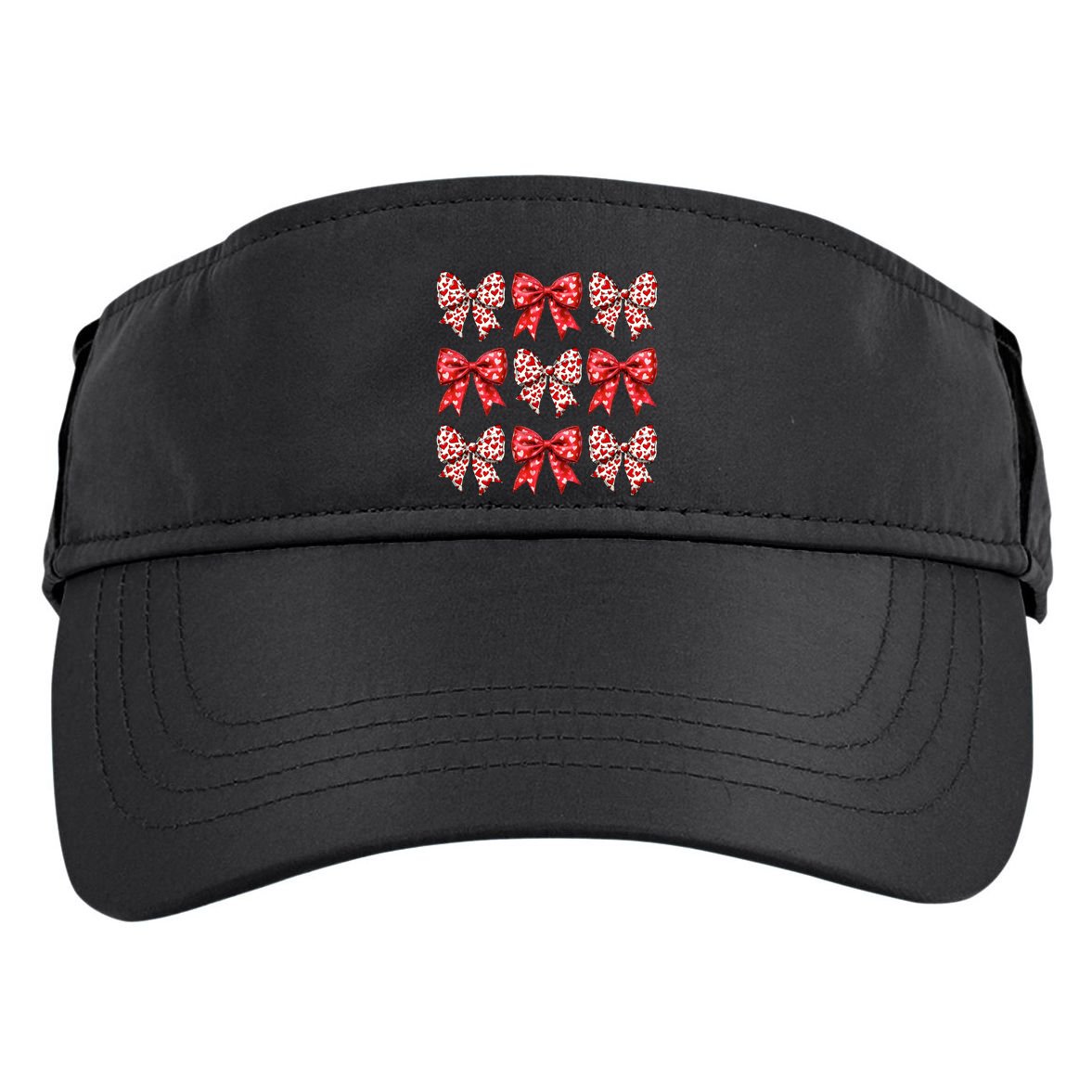 Retro Valentines Day Heart Coquette Bow Adult Drive Performance Visor
