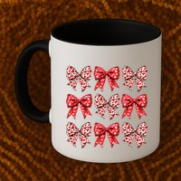 Retro Valentines Day Heart Coquette Bow Mug