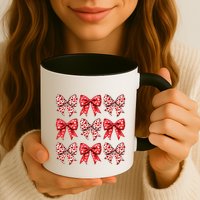 Retro Valentines Day Heart Coquette Bow Mug