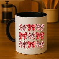 Retro Valentines Day Heart Coquette Bow Mug