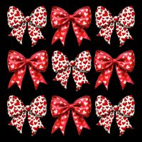 Retro Valentines Day Heart Coquette Bow Drawstring Bag