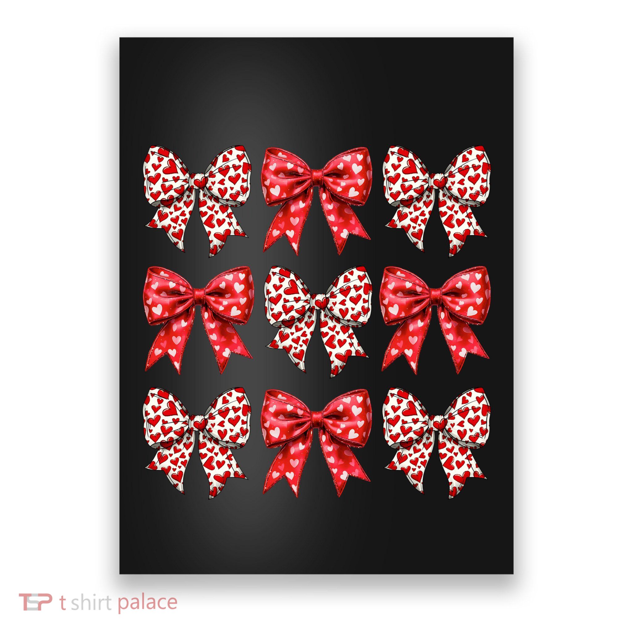 Retro Valentines Day Heart Coquette Bow Poster