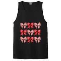 Retro Valentines Day Heart Coquette Bow PosiCharge Competitor Tank