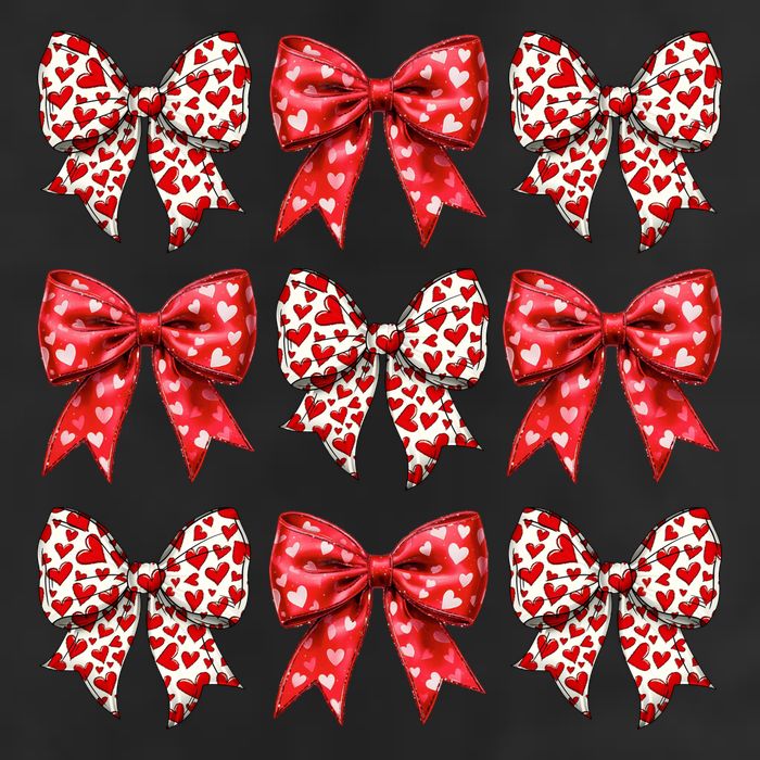 Retro Valentines Day Heart Coquette Bow Trucker Hat