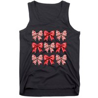 Retro Valentines Day Heart Coquette Bow Tank Top