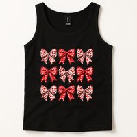 Retro Valentines Day Heart Coquette Bow Tank Top