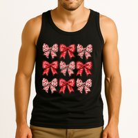 Retro Valentines Day Heart Coquette Bow Tank Top