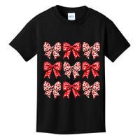 Retro Valentines Day Heart Coquette Bow Kids T-Shirt