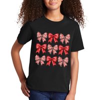 Retro Valentines Day Heart Coquette Bow Kids T-Shirt
