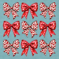 Retro Valentines Day Heart Coquette Bow Sueded Cloud Jersey T-Shirt
