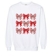 Retro Valentines Day Heart Coquette Bow Garment-Dyed Sweatshirt