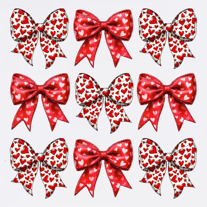 Retro Valentines Day Heart Coquette Bow Garment-Dyed Sweatshirt