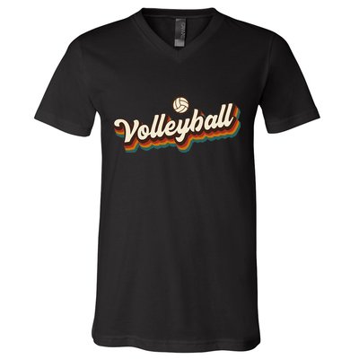 Retro Volleyball Design Volleyball V-Neck T-Shirt