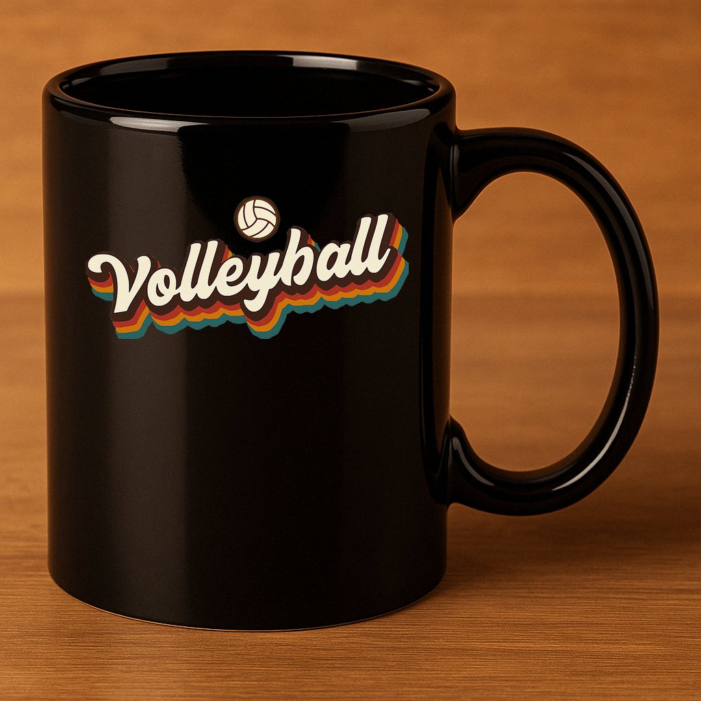 Retro Volleyball Design Volleyball 11oz C Handle Ceramic Mug