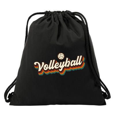 Retro Volleyball Design Volleyball Drawstring Bag