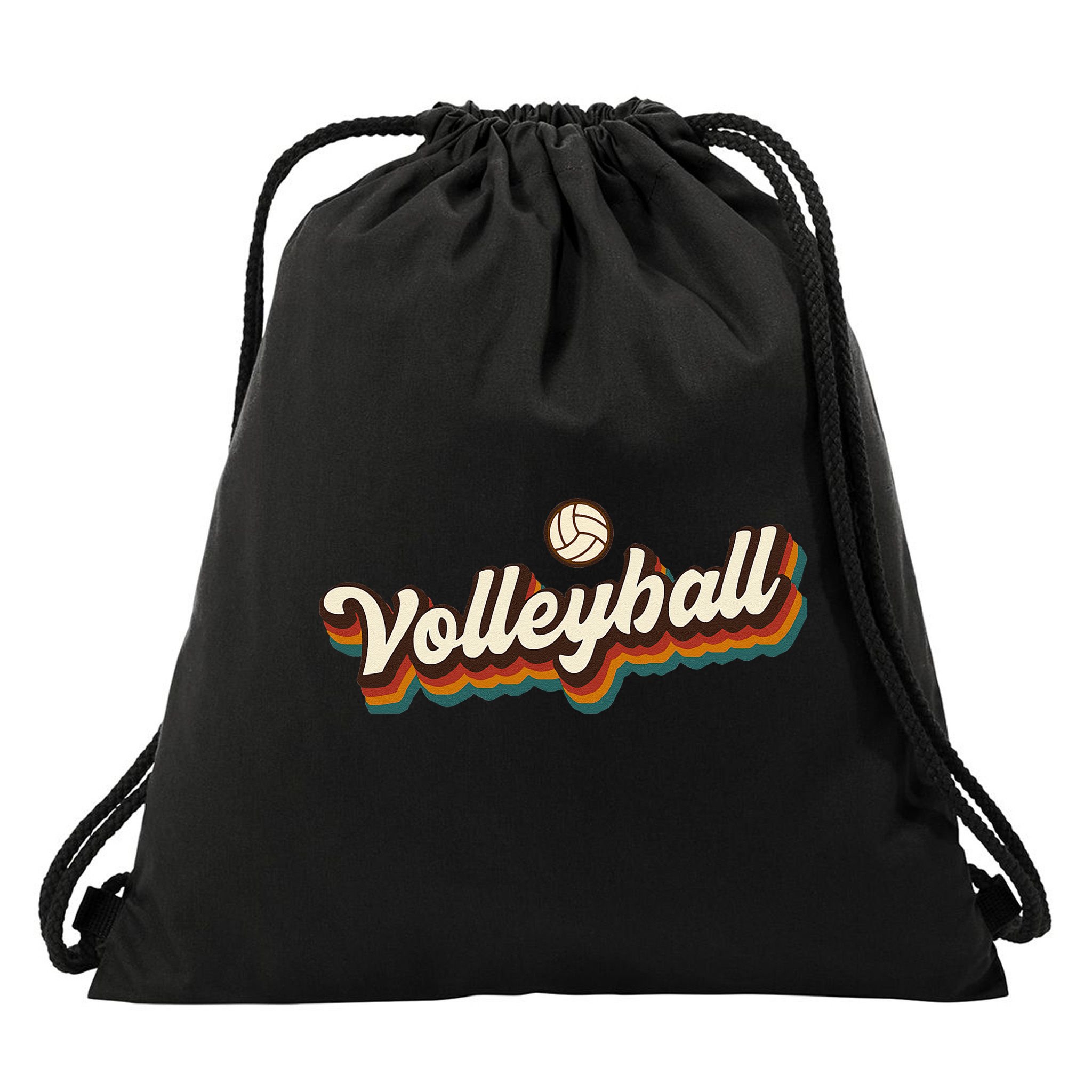 Retro Volleyball Design Volleyball Drawstring Bag