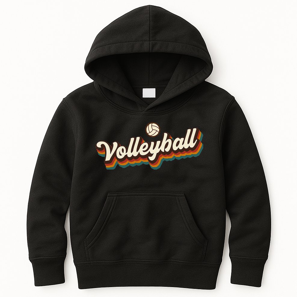 Retro Volleyball Design Volleyball Kids Hoodie