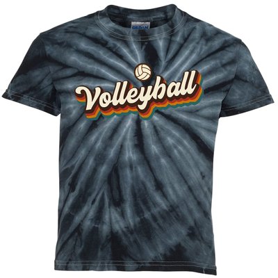 Retro Volleyball Design Volleyball Kids Tie-Dye T-Shirt