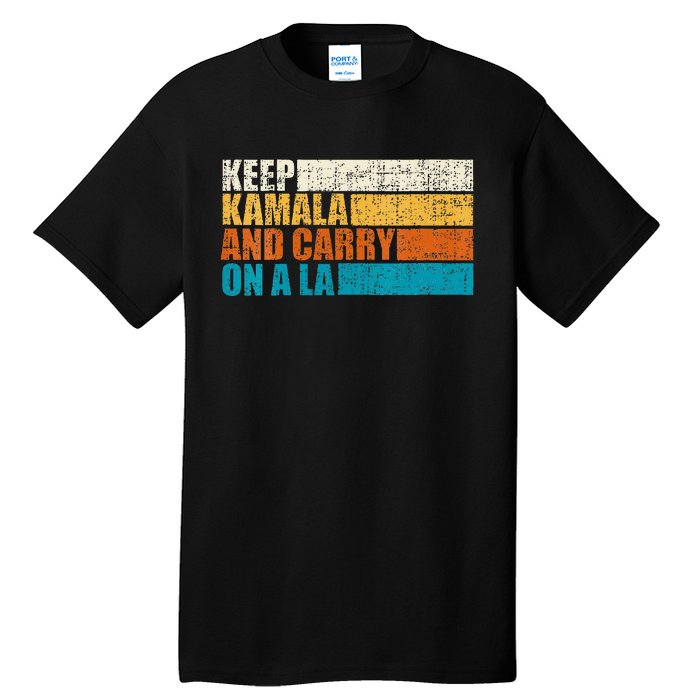 Retro Vintage Distressed Keep Kamala And Carry On A La V Neck Tall T-Shirt