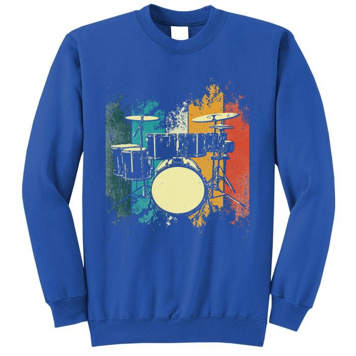 Retro Vintage Drum Set Drumset Drumming Funny Drummer  Sweatshirt