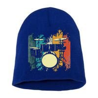 Retro Vintage Drum Set Drumset Drumming Funny Drummer  Short Acrylic Beanie