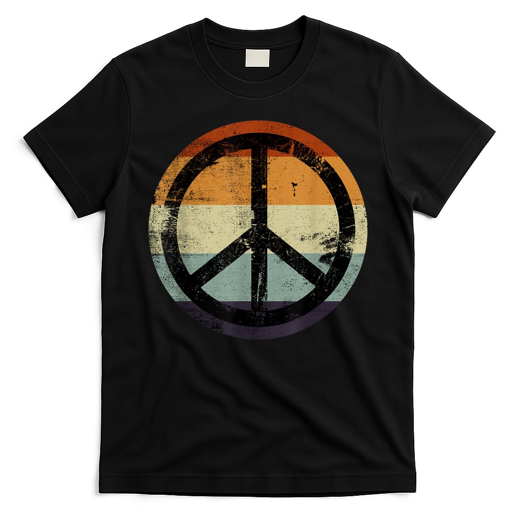 Retro Vintage Distressed Peace Sign T-Shirt