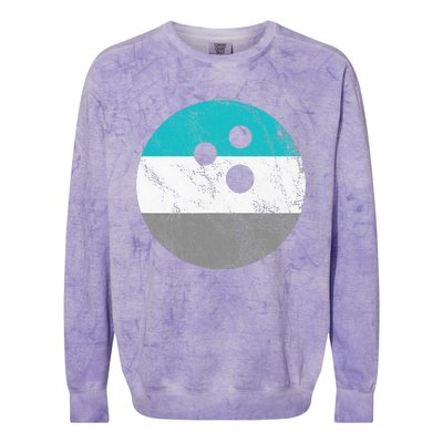 Retro Vintage Distressed Bowling Ball Colorblast Crewneck Sweatshirt