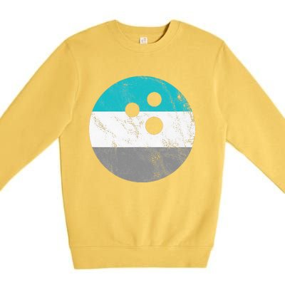 Retro Vintage Distressed Bowling Ball Premium Crewneck Sweatshirt