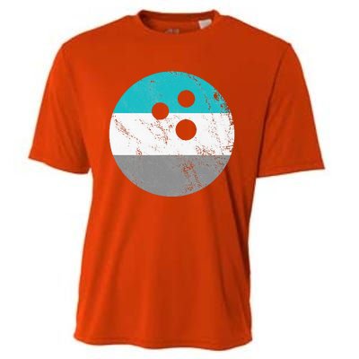 Retro Vintage Distressed Bowling Ball Cooling Performance Crew T-Shirt