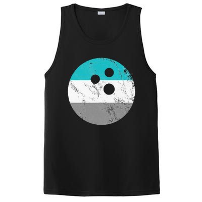 Retro Vintage Distressed Bowling Ball PosiCharge Competitor Tank