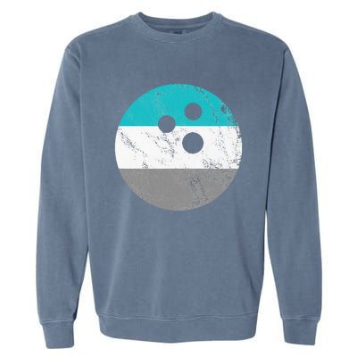 Retro Vintage Distressed Bowling Ball Garment-Dyed Sweatshirt