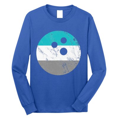 Retro Vintage Distressed Bowling Ball Long Sleeve Shirt