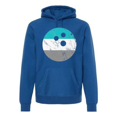 Retro Vintage Distressed Bowling Ball Premium Hoodie