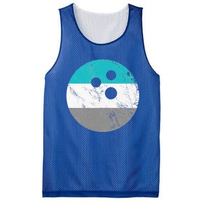 Retro Vintage Distressed Bowling Ball Mesh Reversible Basketball Jersey Tank