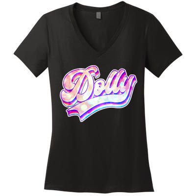 Retro Vintage Dolly Women's V-Neck T-Shirt