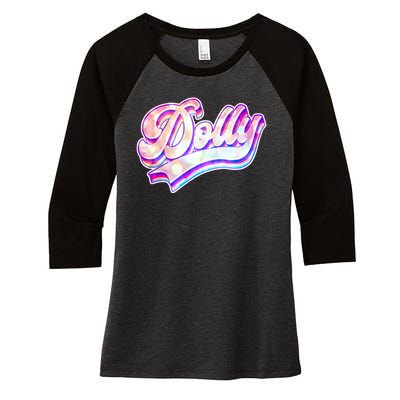 Retro Vintage Dolly Women's Tri-Blend 3/4-Sleeve Raglan Shirt