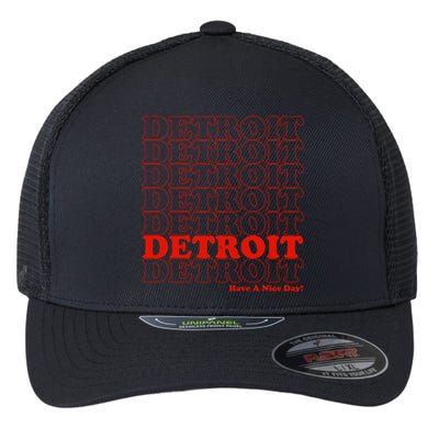 Retro Vintage Detroit Have A Nice Day Flexfit Unipanel Trucker Cap