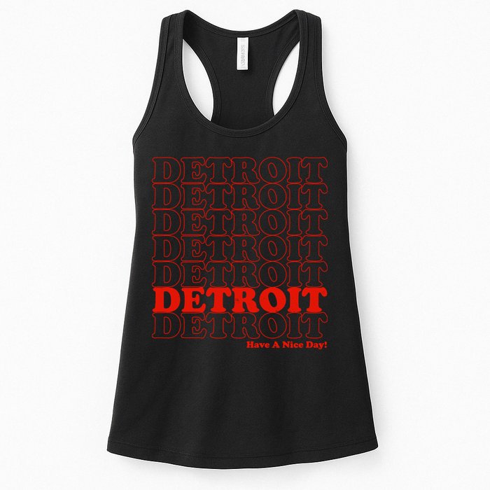 Retro Vintage Detroit Have A Nice Day Womens Tank Top