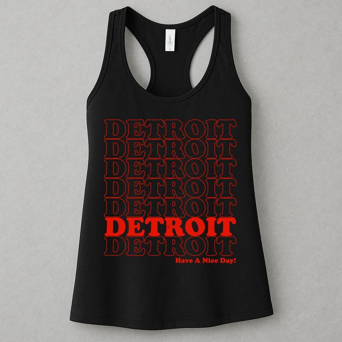 Retro Vintage Detroit Have A Nice Day Womens Tank Top