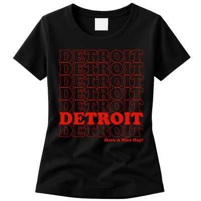 Retro Vintage Detroit Have A Nice Day Womens T-Shirt
