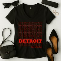 Retro Vintage Detroit Have A Nice Day Women's V-Neck T-Shirt