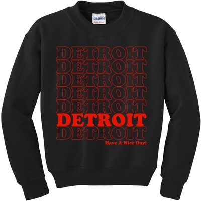 Retro Vintage Detroit Have A Nice Day Kids Sweatshirt