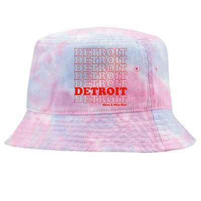 Retro Vintage Detroit Have A Nice Day Tie-Dyed Bucket Hat