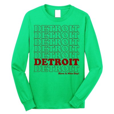 Retro Vintage Detroit Have A Nice Day Long Sleeve Shirt
