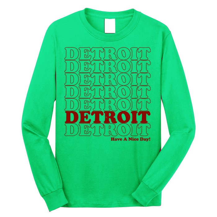 Retro Vintage Detroit Have A Nice Day Long Sleeve Shirt