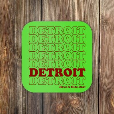 Retro Vintage Detroit Have A Nice Day Coaster