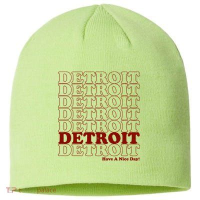 Retro Vintage Detroit Have A Nice Day Sustainable Beanie